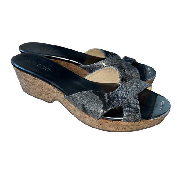 Jimmy Choo Wedge Platform Sandals Shoes Women’s 38.5 US 8.5 - Picture 1 of 10